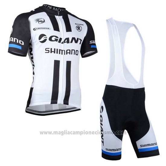 2014 Abbigliamento Ciclismo Giant Shimano Nero e Bianco Manica Corta e Salopette